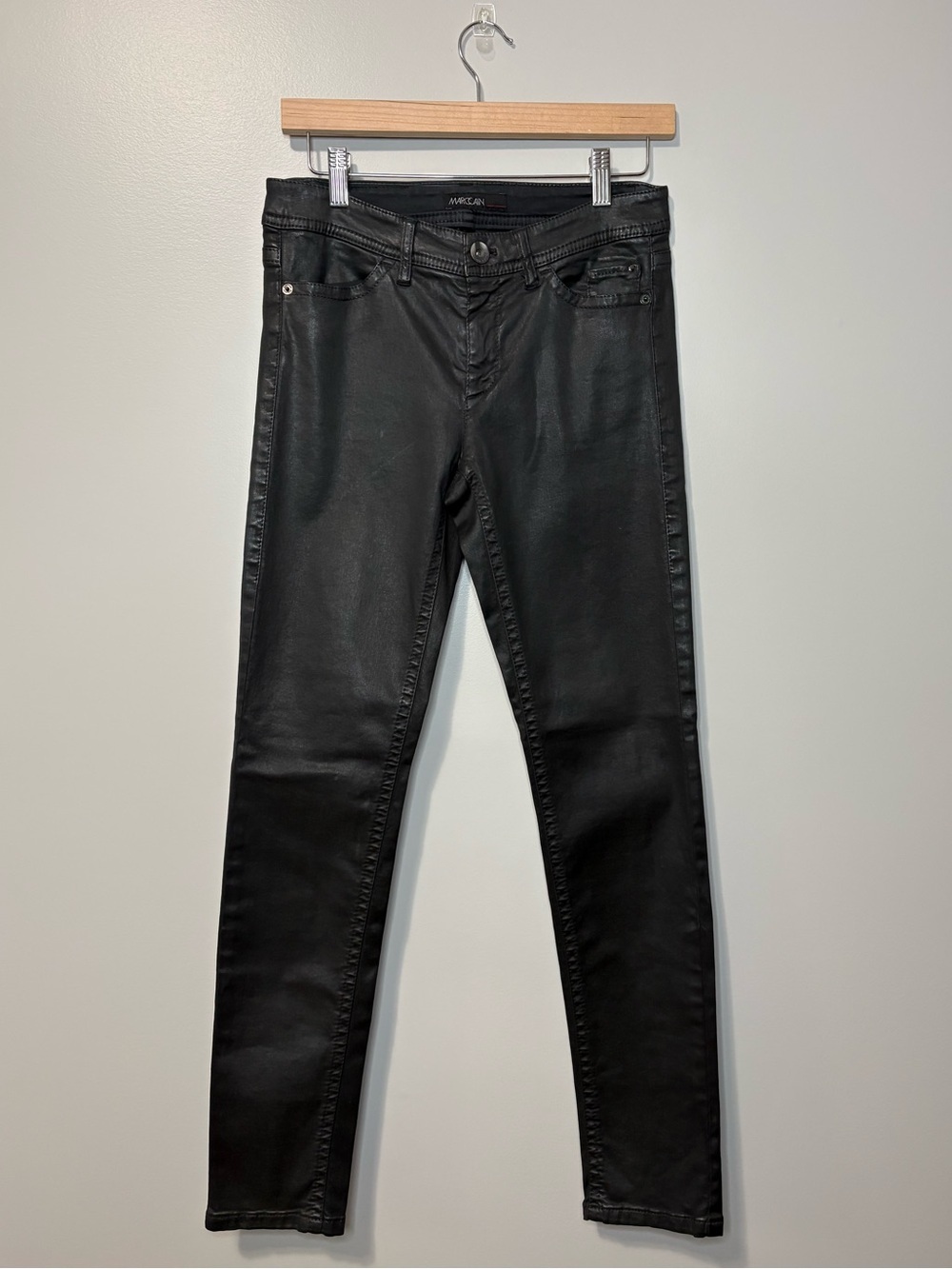 Marc Cain SILEA Coated Jeans Black Mid Rise Slim Fit